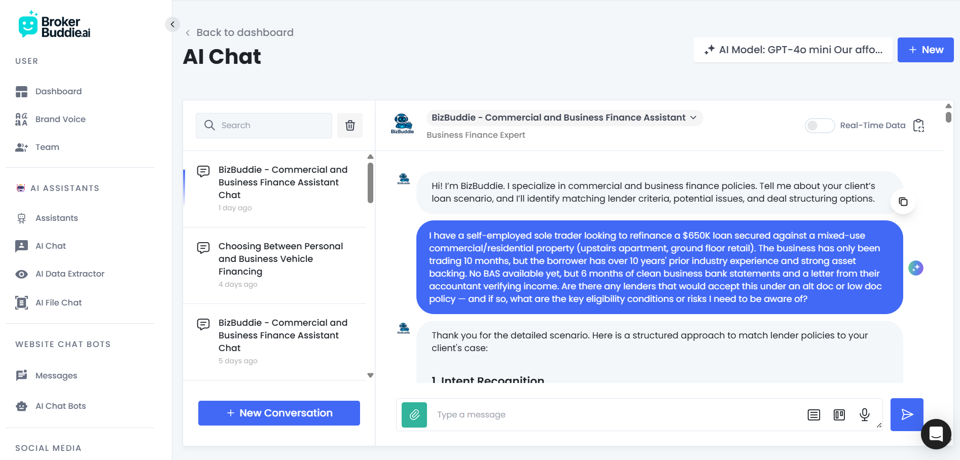Image of BrokerBuddie - Dev Mode dashboard